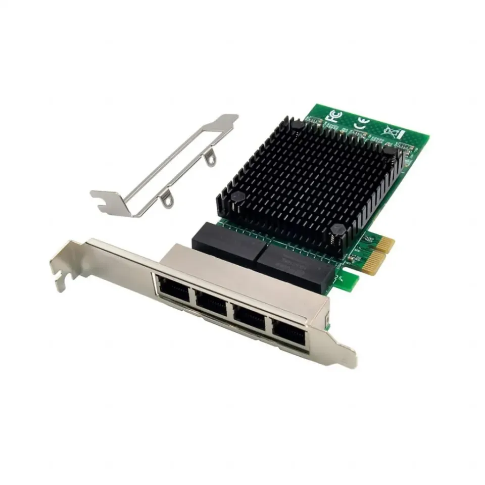 Microconnect netwerkkaart PCIe x1 82571 Quad-RJ45 1GbE