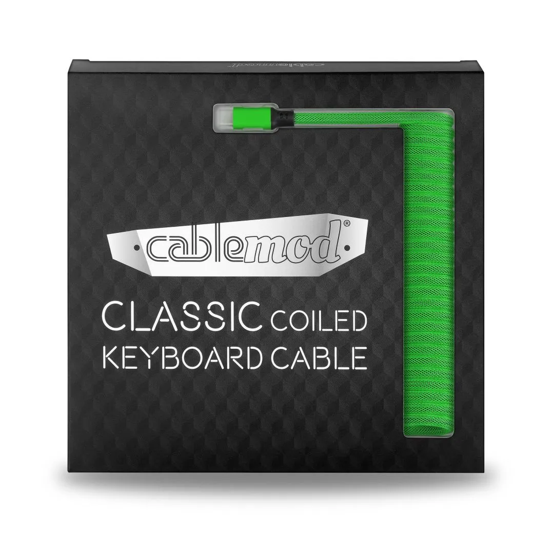 CableMod Classic Coiled keyboard kabel USB-C groen 150cm Viper
