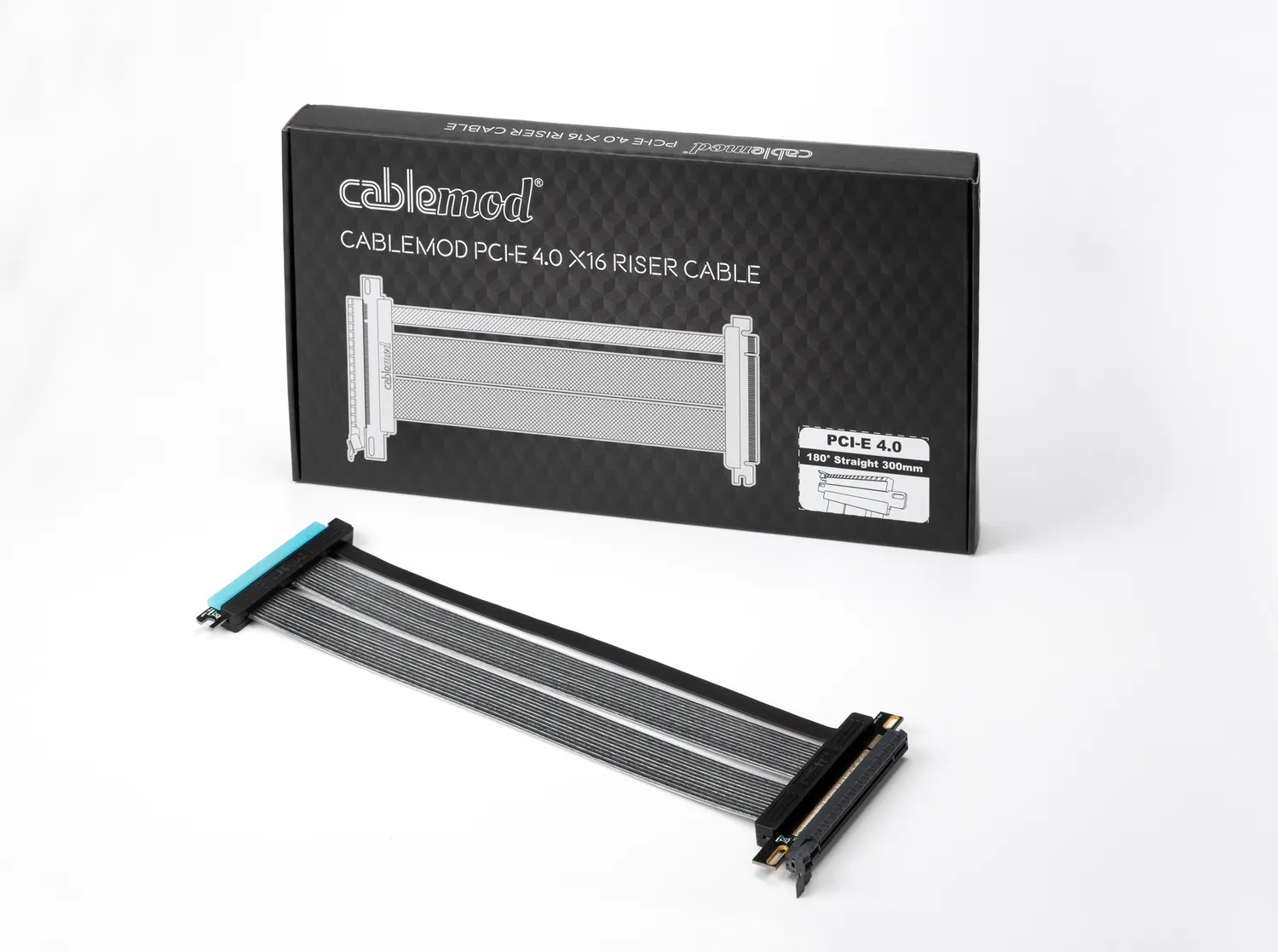 CableMod Straight PCIe 4.0 riserkabel zwart 30cm verticaal
