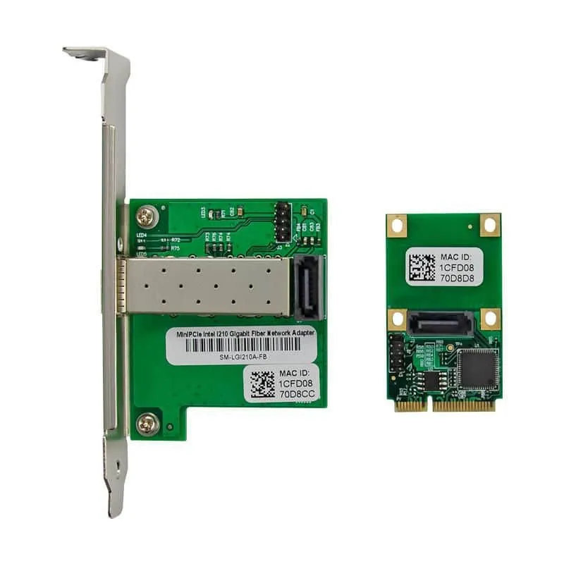 Microconnect MiniPCIe I210 netwerkkaart 1GbE SFP glasvezel