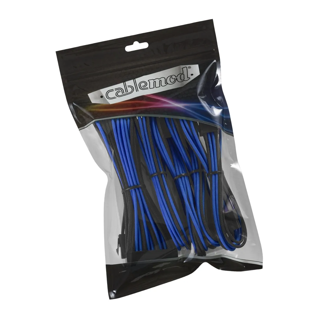 CableMod Classic verlengkabelset 8+8 zwart/blauw ATX