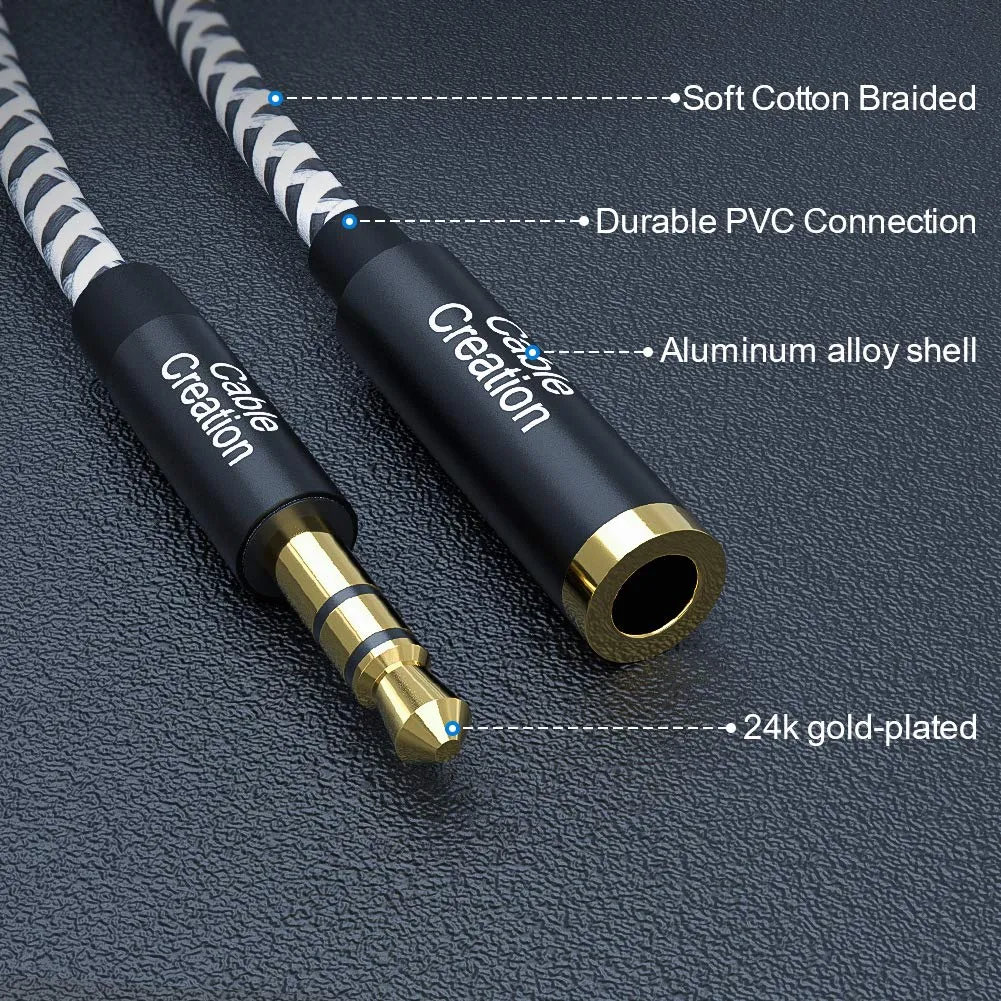 CableCreation 3,5mm audio verlengkabel 3 m nylon