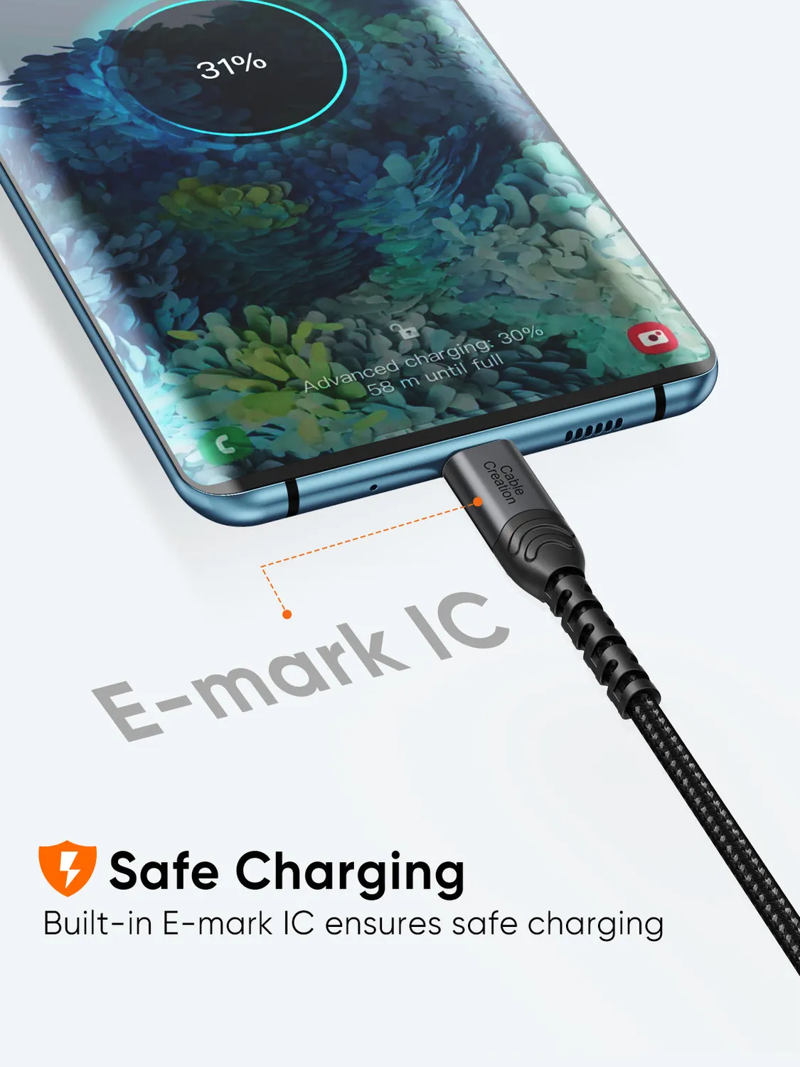 CableCreation USB-C naar USB-C oplaadkabel 0,3m 2-pack 60W
