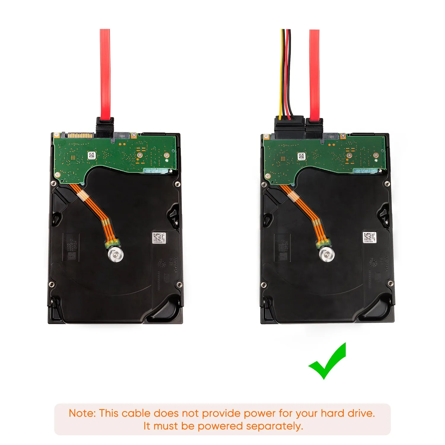 CableCreation SATA III kabel 18cm haaks 2-pack