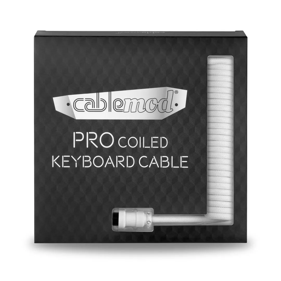 CableMod Pro Coiled toetsenbordkabel 150cm USB-C wit
