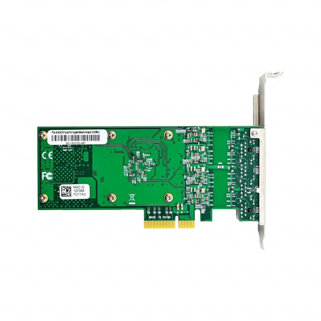 Microconnect I210-T4 Quad netwerkkaart 1GbE 4x RJ45 PCIe x4