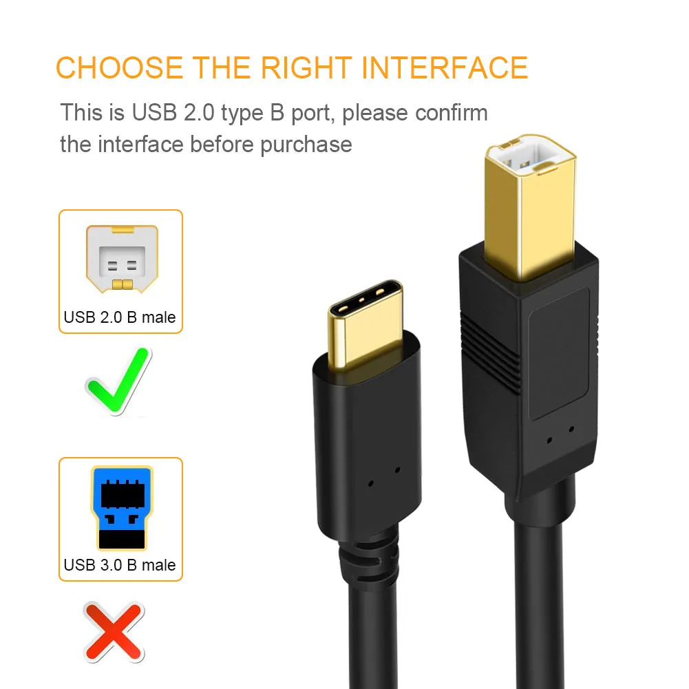 CableCreation USB-C naar USB-B printerkabel 2 m