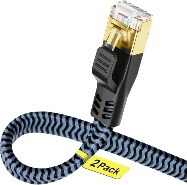 Yauhody Y-NC8-BB gevlochten CAT8 kabel blauw 2-pack