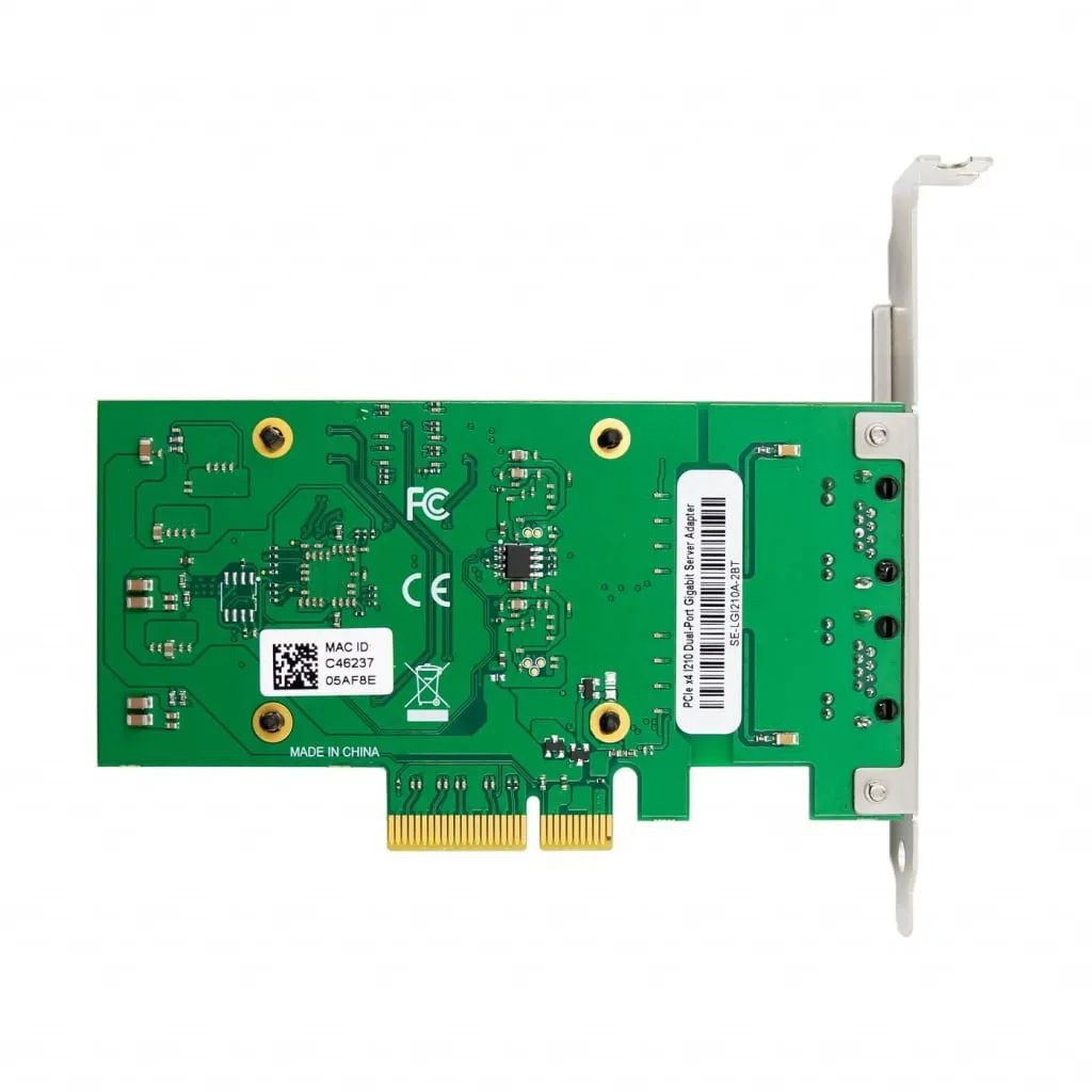 Microconnect I210-T2 PCIe x4 netwerkkaart dual 1GbE