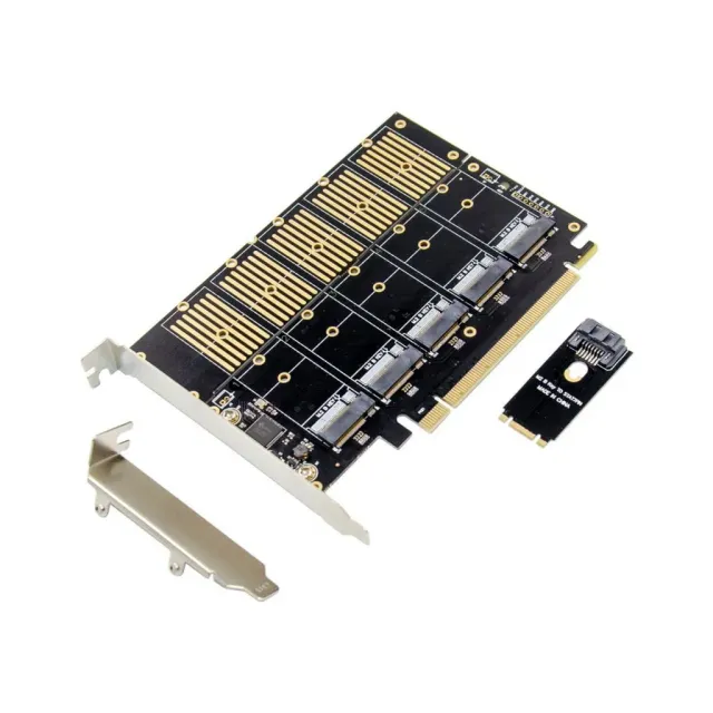 MicroConnect PCI-E X16 M.2 SSD adapterkaart B-key