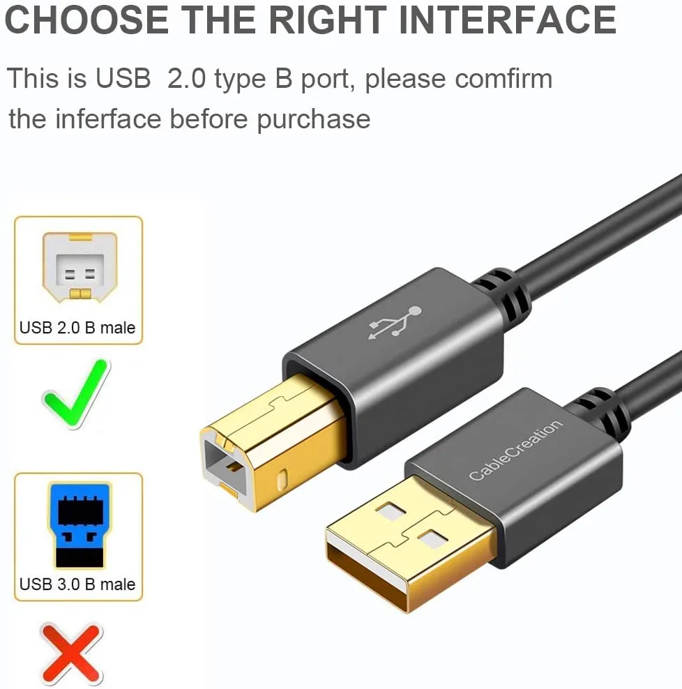 CableCreation USB A naar USB B printerkabel 1,5m
