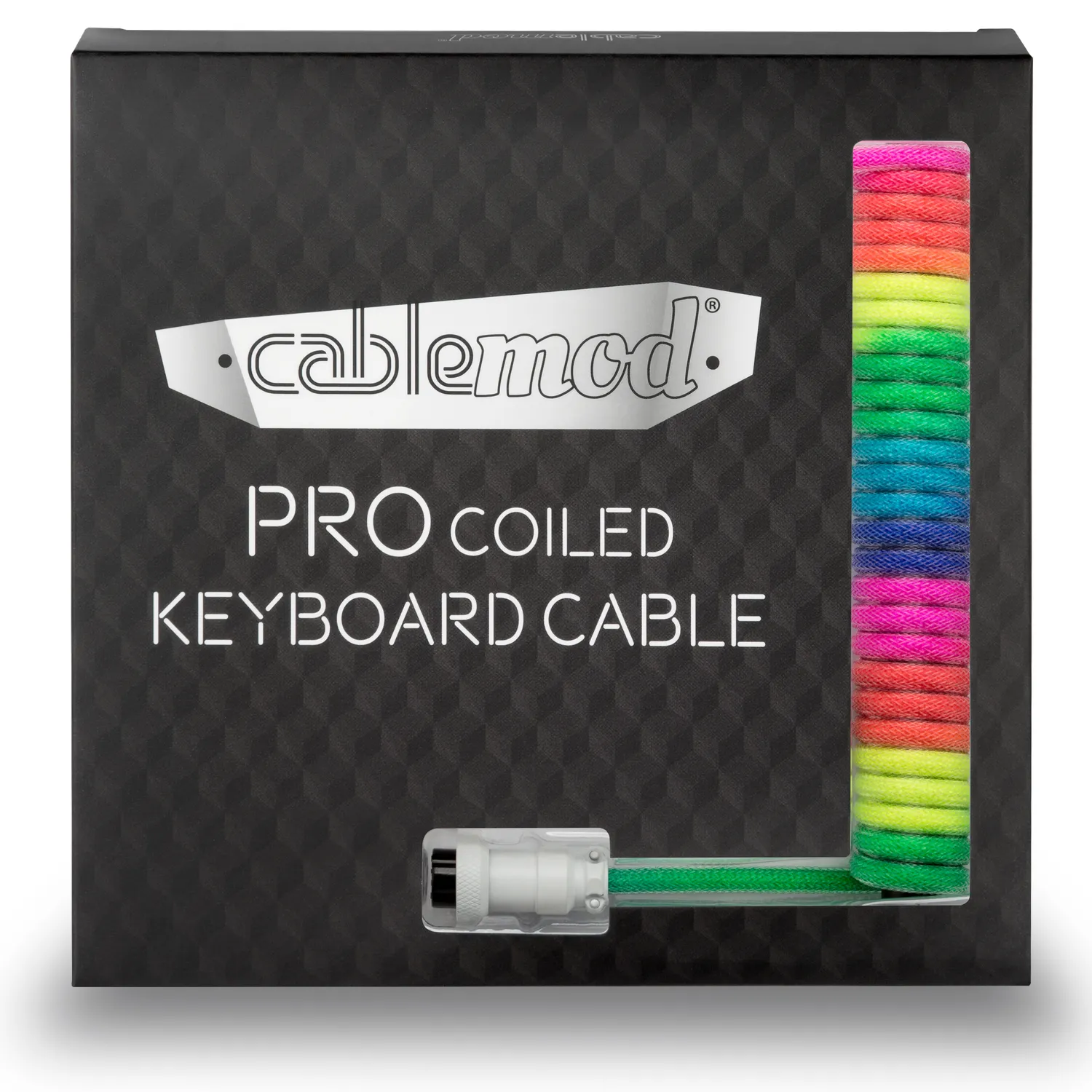 CableMod Pro coiled toetsenbordkabel 150cm rainbow USB-C
