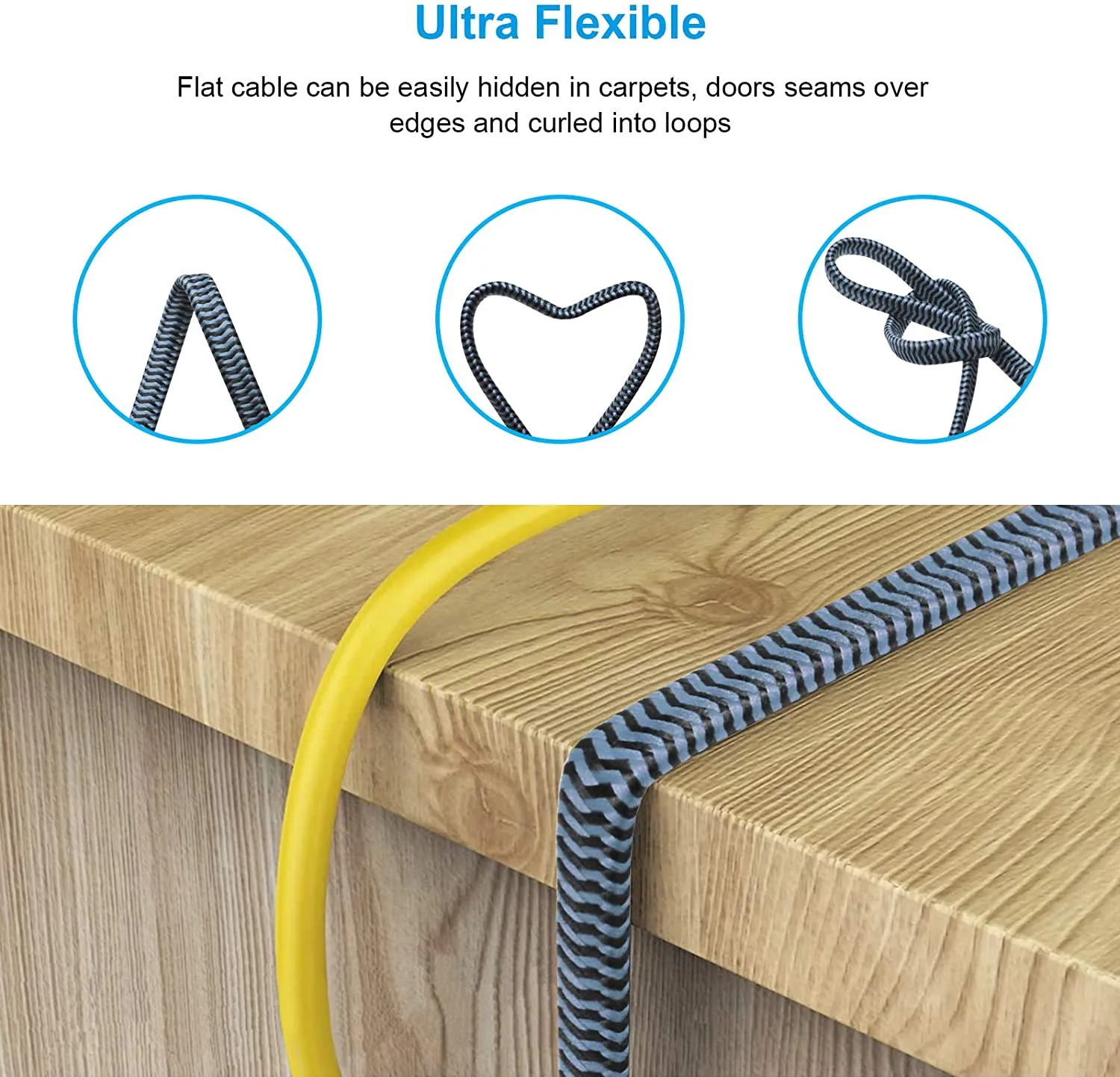 Yauhody Y-NC8-BB gevlochten CAT8 kabel blauw 2-pack