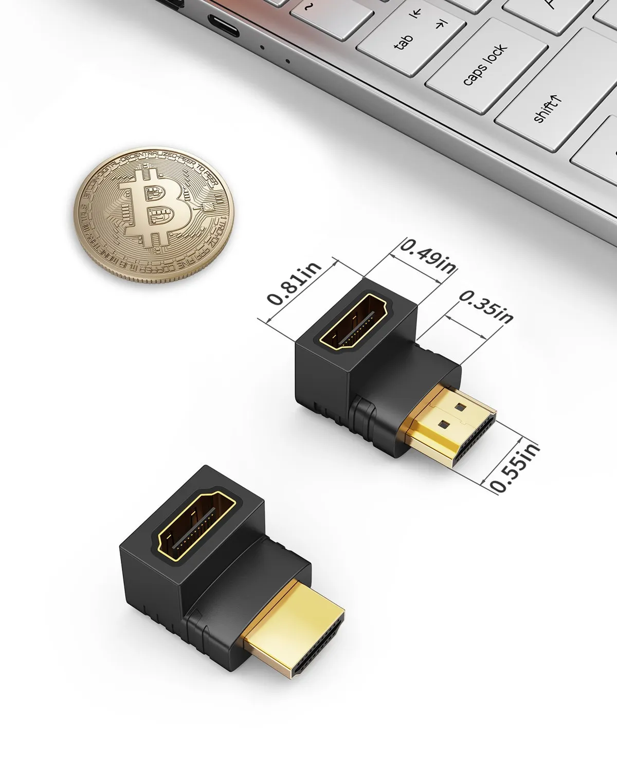 CableCreation HDMI haakse adapter 2-pack 90+270 graden 4K