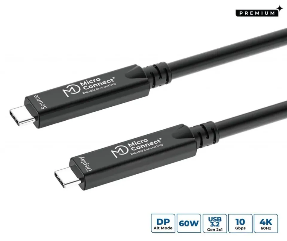 Microconnect Premium USB-C kabel 15m 10Gbps 60W