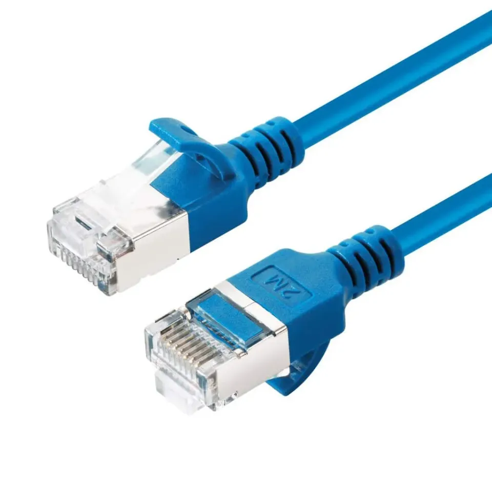 MicroConnect CAT6A Slim U-FTP netwerkkabel 1m blauw LSZH