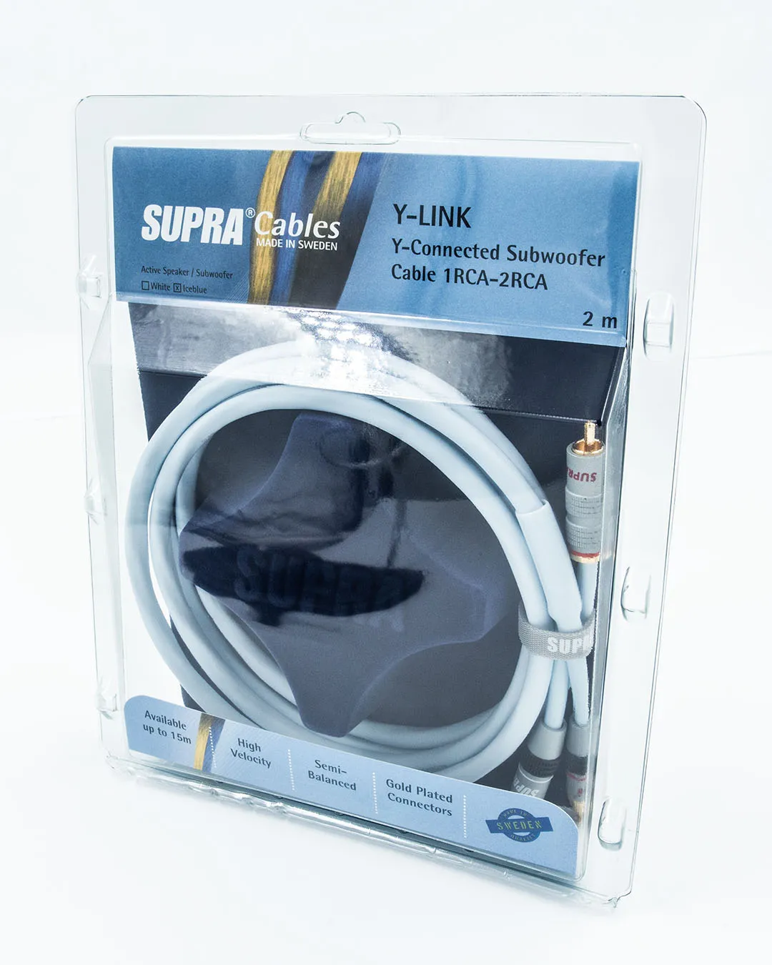 Supra Y-Link BiLine subwooferkabel 1RCA-2RCA mono split