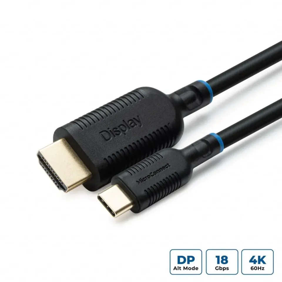 Microconnect USB-C naar HDMI kabel 4K60 3m zwart
