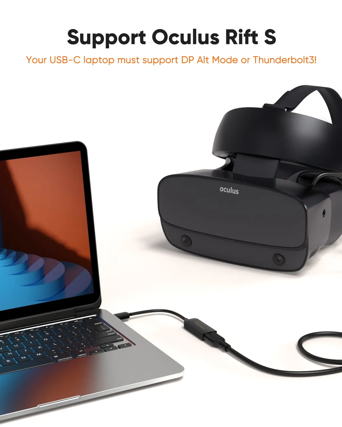 CableCreation USB-C naar DisplayPort adapter 8K zwart