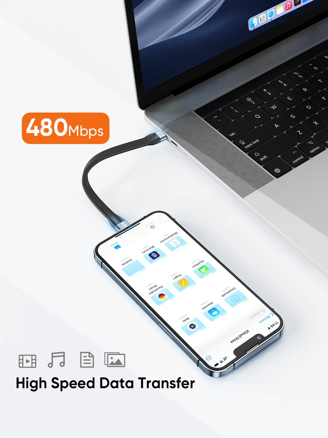 CableCreation USB-C naar Lightning kabel 0,15m MFi