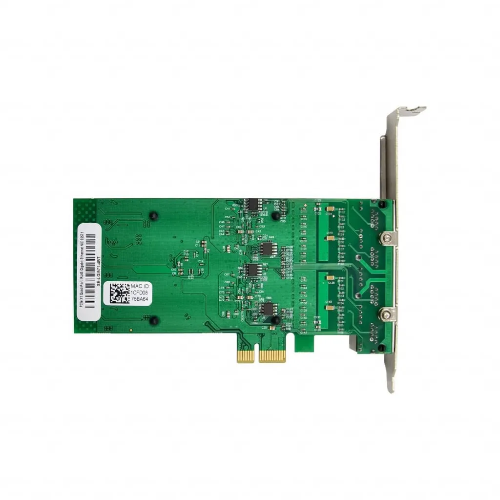 Microconnect netwerkkaart PCIe x1 82571 Quad-RJ45 1GbE