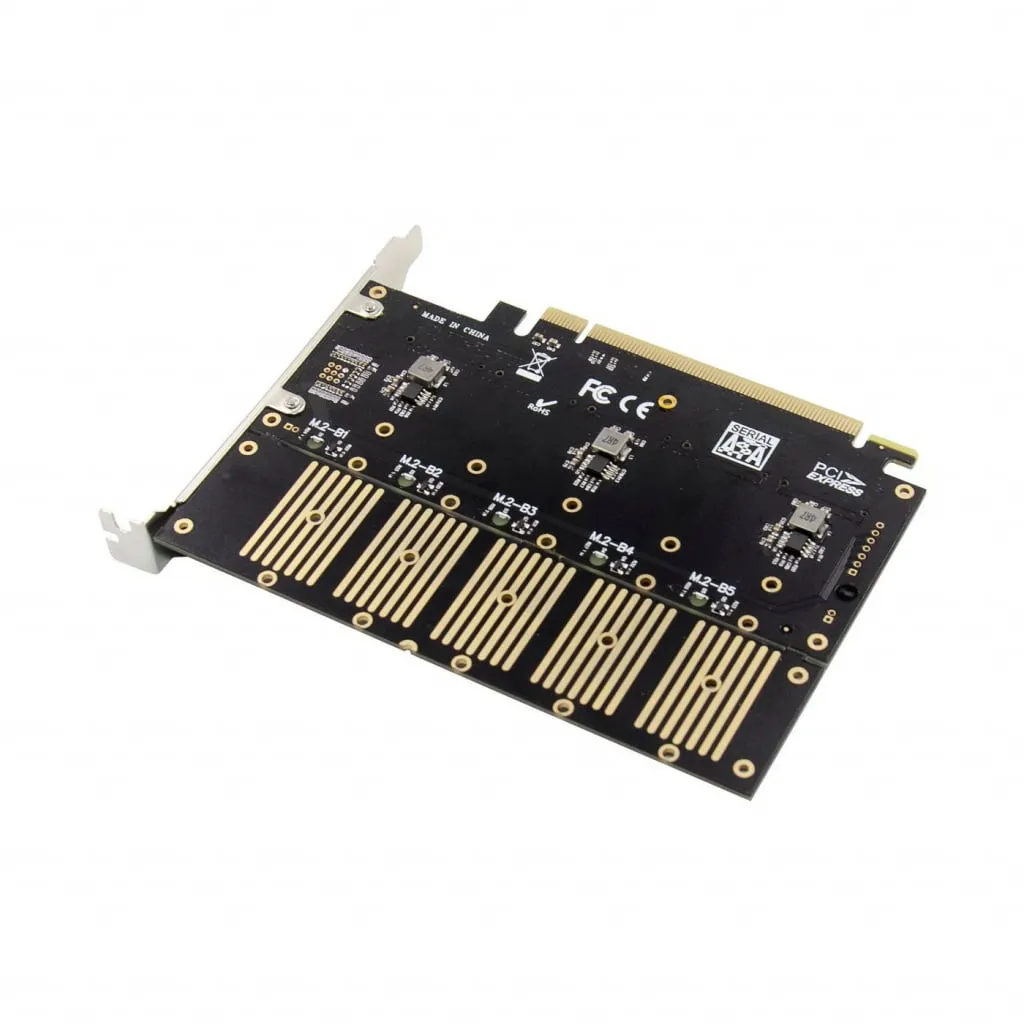 MicroConnect PCI-E X16 M.2 SSD adapterkaart B-key