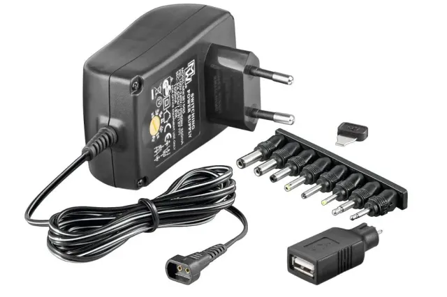 Microconnect 3-12V Universele Voeding 18W met 9 stekkers