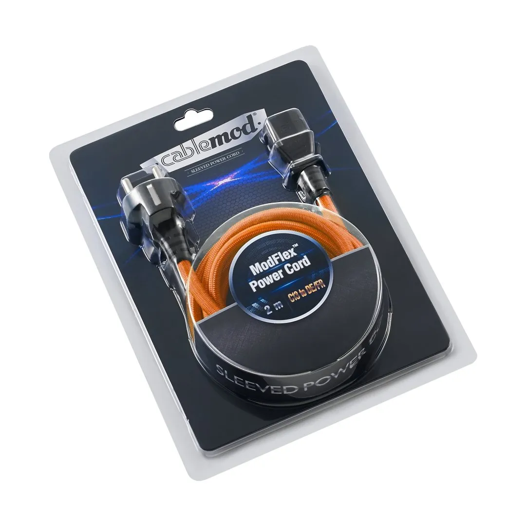 CableMod ModFlex stroomkabel C13-Schuko 2m oranje