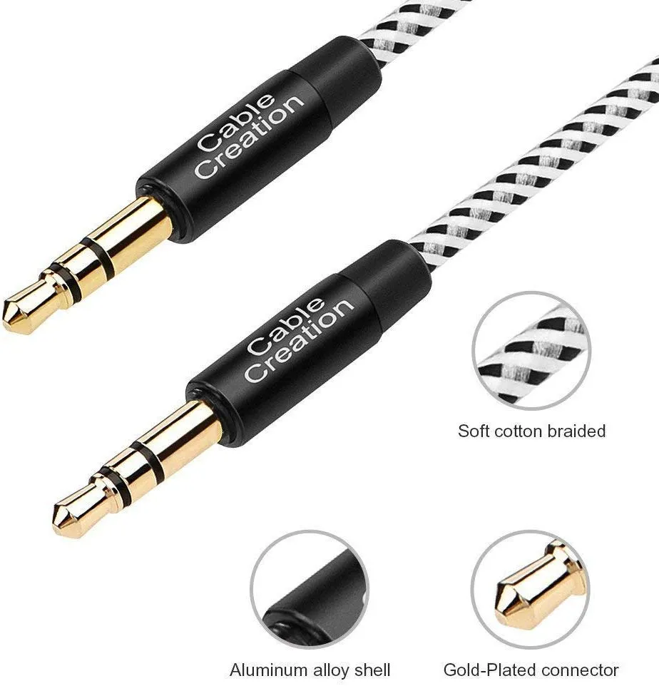 CableCreation 3.5mm aux kabel 0,9 meter 2-pack stereo