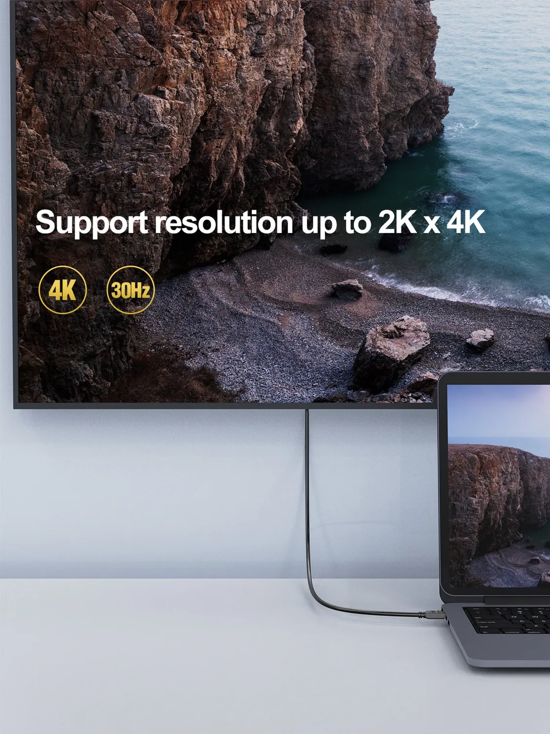 CableCreation DisplayPort naar HDMI kabel 4K 0,9m