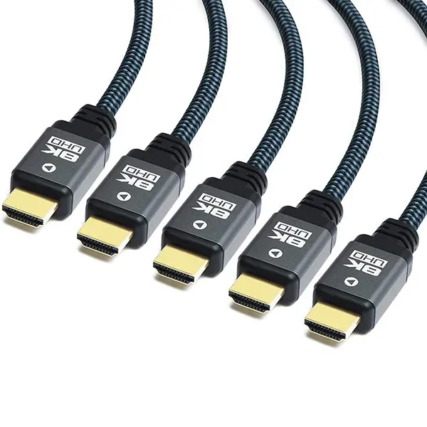 Yauhody Y-HDMI-BGB 8K HDMI-kabel 5-pack gevlochten