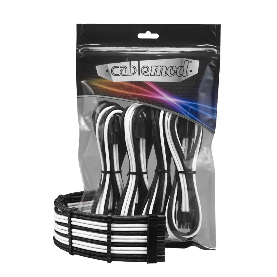 CableMod PRO ModFlex 8+8 verlengkabelset zwart-wit