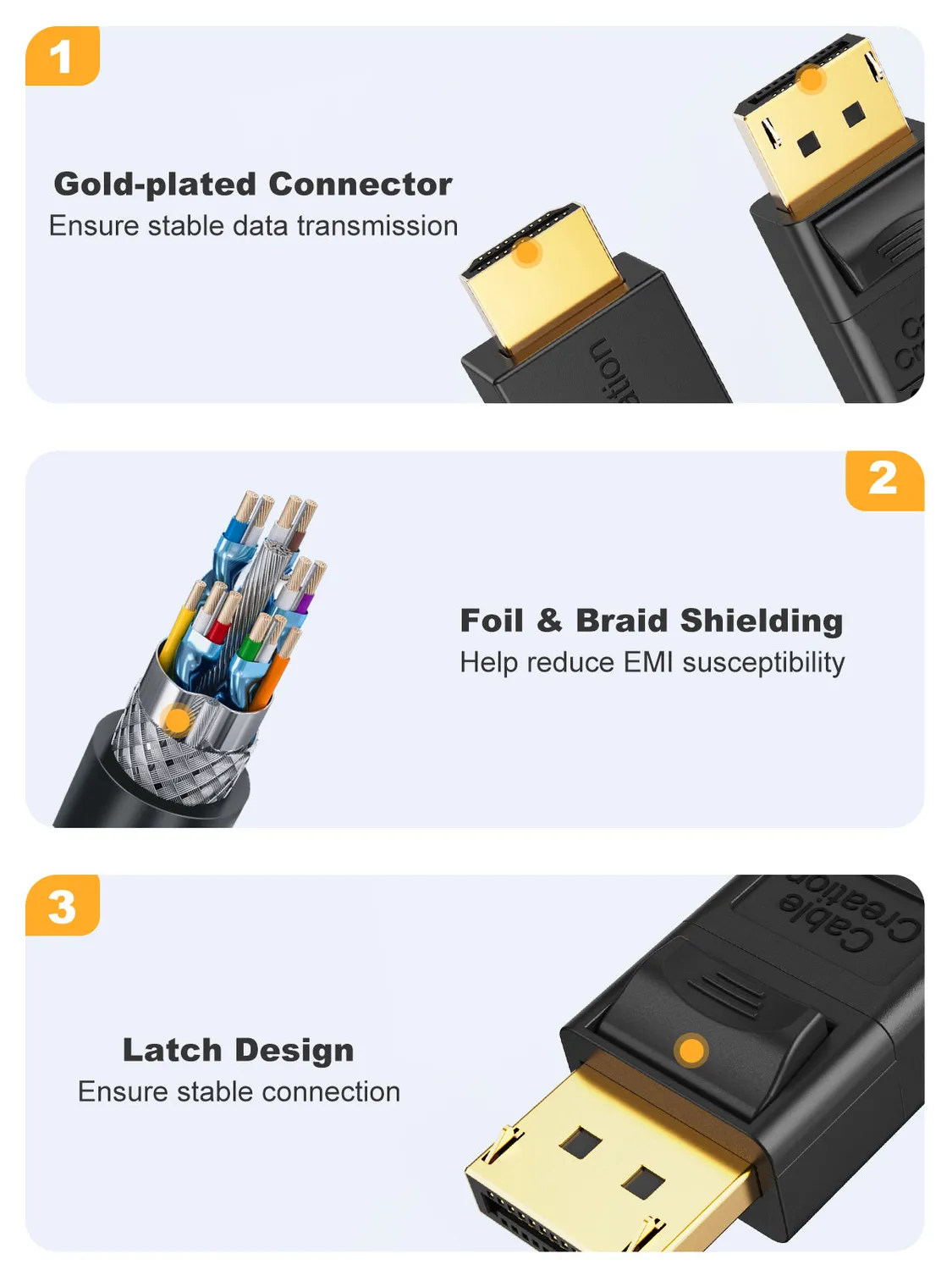 CableCreation DisplayPort naar HDMI kabel 4K 0,9m
