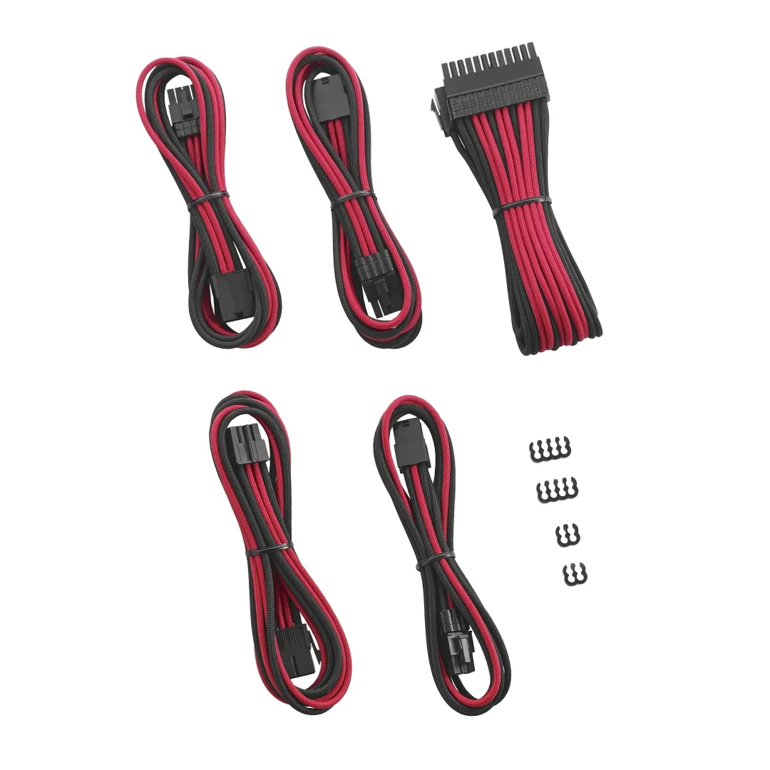 CableMod PRO ModFlex 8+6 kabelverlenging zwart-rood 5-delig