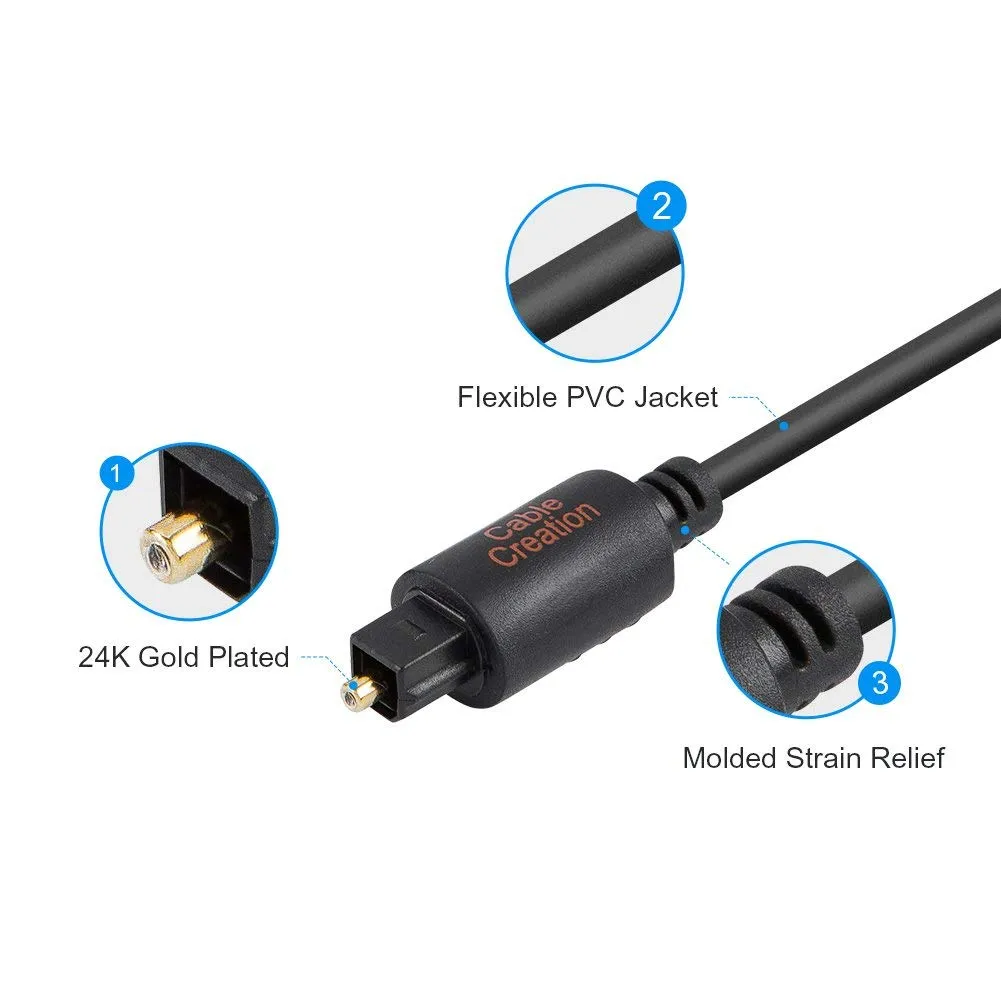 CableCreation optical audio kabel toslink 3,6 m