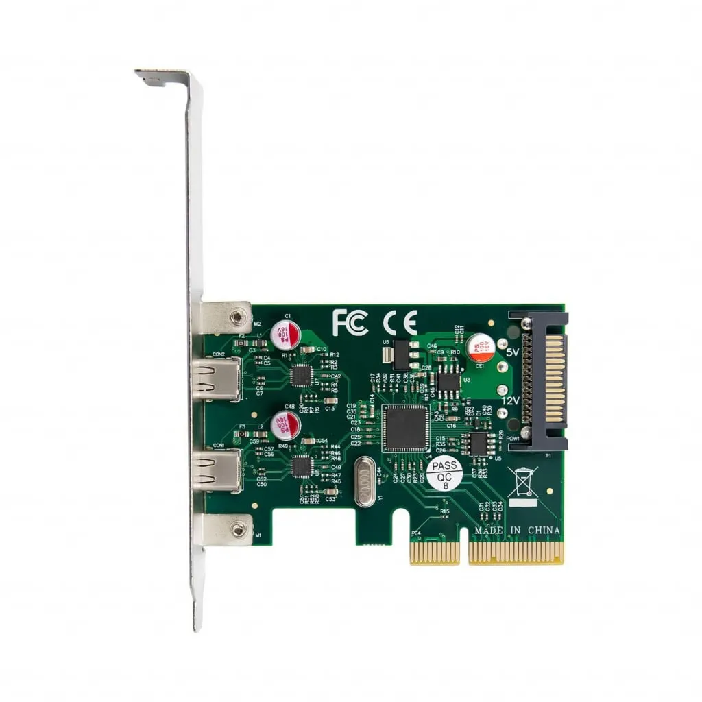 Microconnect PCIe x4 ASM1142 USB 3.1 kaart 2x USB-C 10Gbps