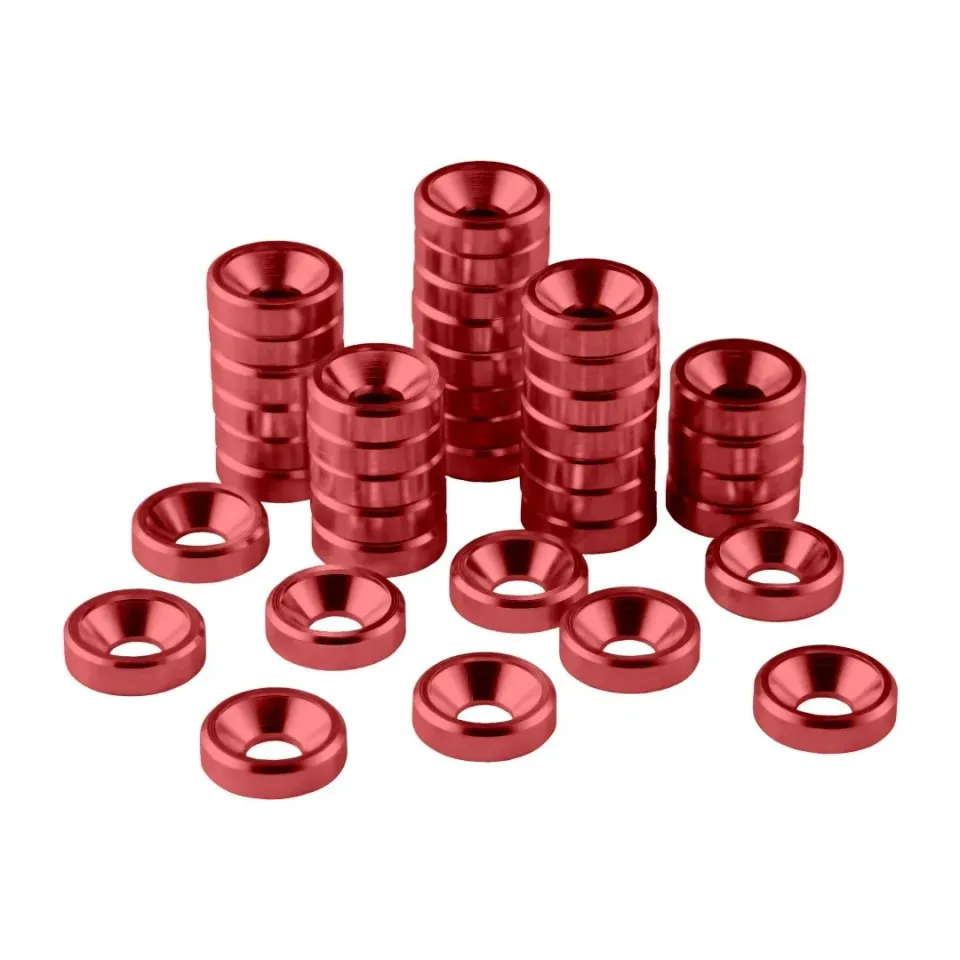 CableMod Anodized Aluminum Washers M4 ringen rood 40-pack aluminium