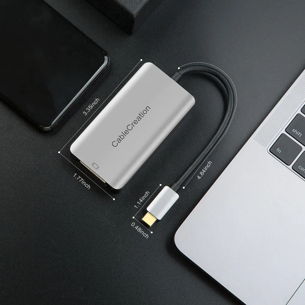 CableCreation USB-C naar DVI adapter dual link 2560x1600