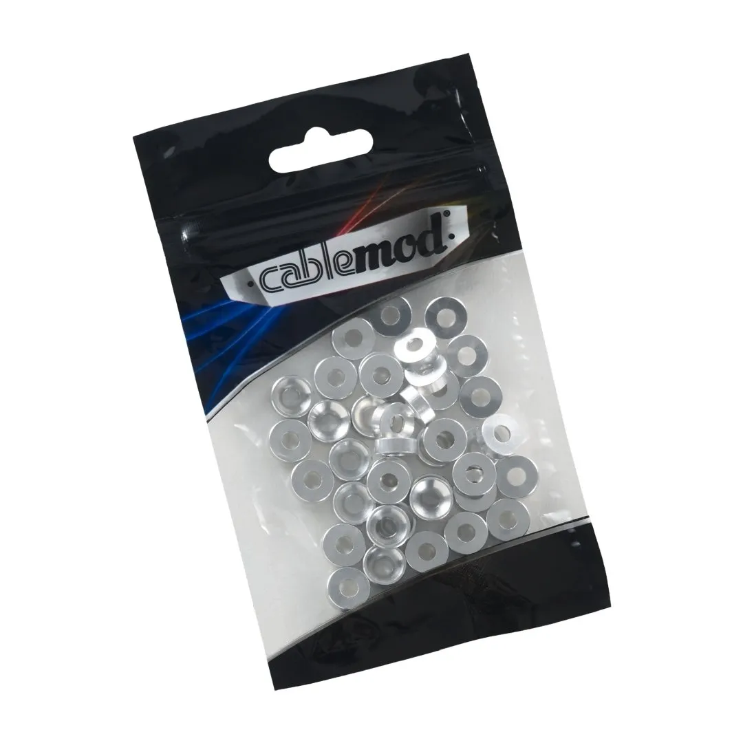 CableMod Anodized Aluminum M3.5 ringen zilver 40-pack aluminium