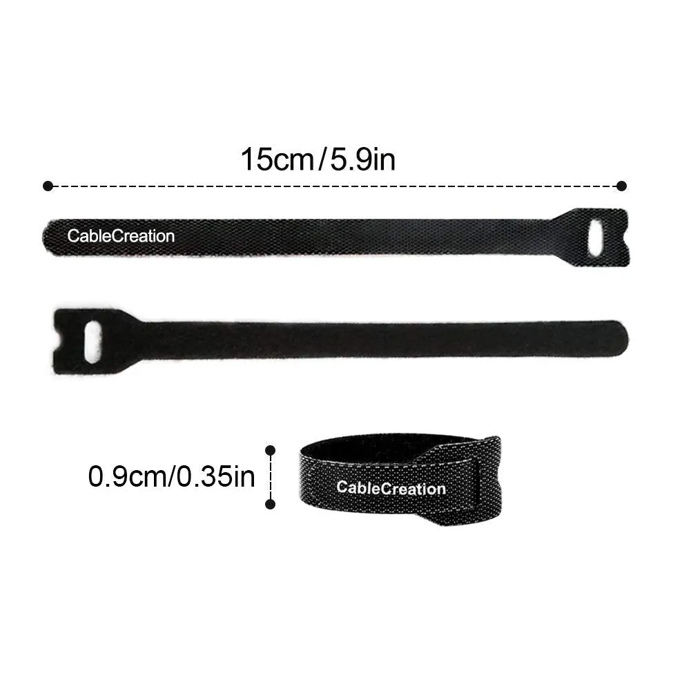 CableCreation kabelbinders klittenband 15cm zwart 50 stuks
