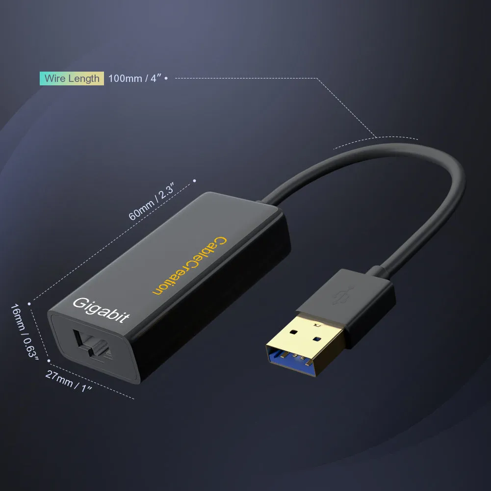 CableCreation USB 3.0 naar ethernet adapter 1 Gbps