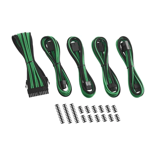 CableMod Classic ModFlex 8+8 kabelset zwart/groen flexibel