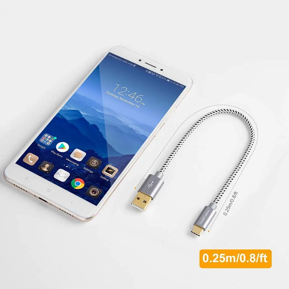 CableCreation USB-A naar USB-C kabel 0,15 m 3A