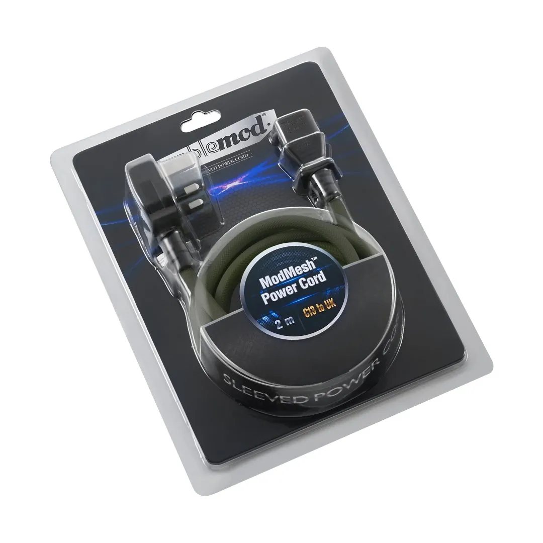 CableMod ModMesh Power Cord stroomkabel 2m grijs UK