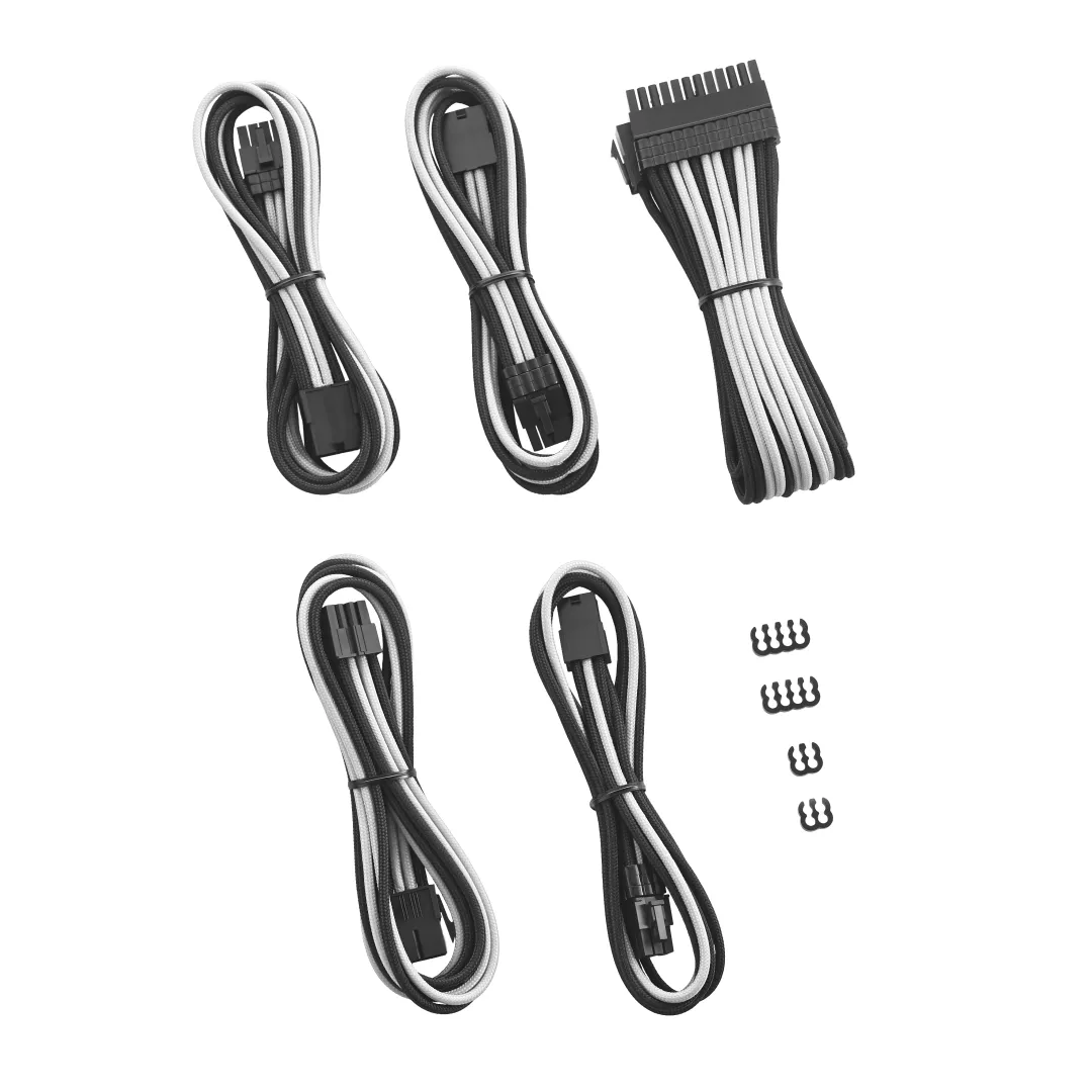 CableMod PRO ModFlex verlengkabelset zwart-wit 8+6 serie
