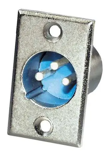 T.E.G. XLR chassisdeel 3-polig male zilver inbouw