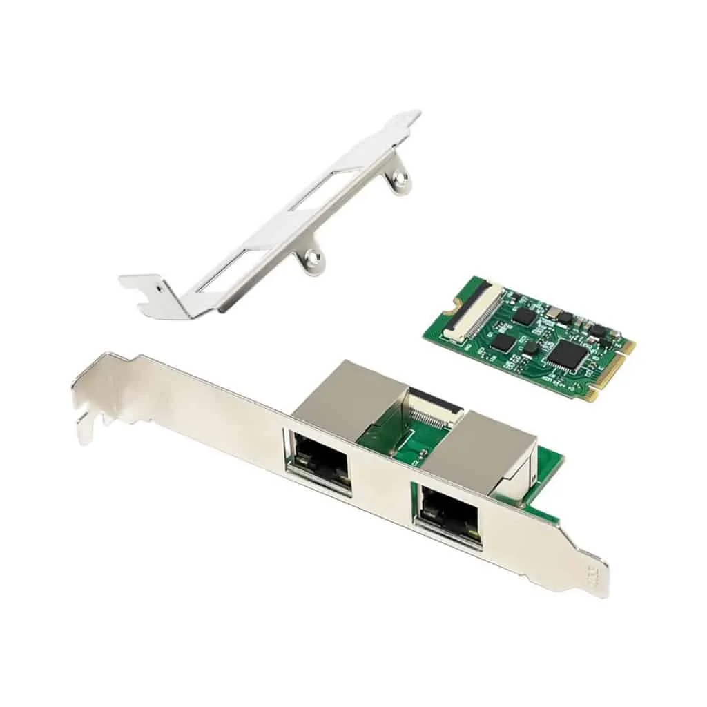 Microconnect PCIe M.2 B+M 8111H netwerkkaart dual 1G RJ45
