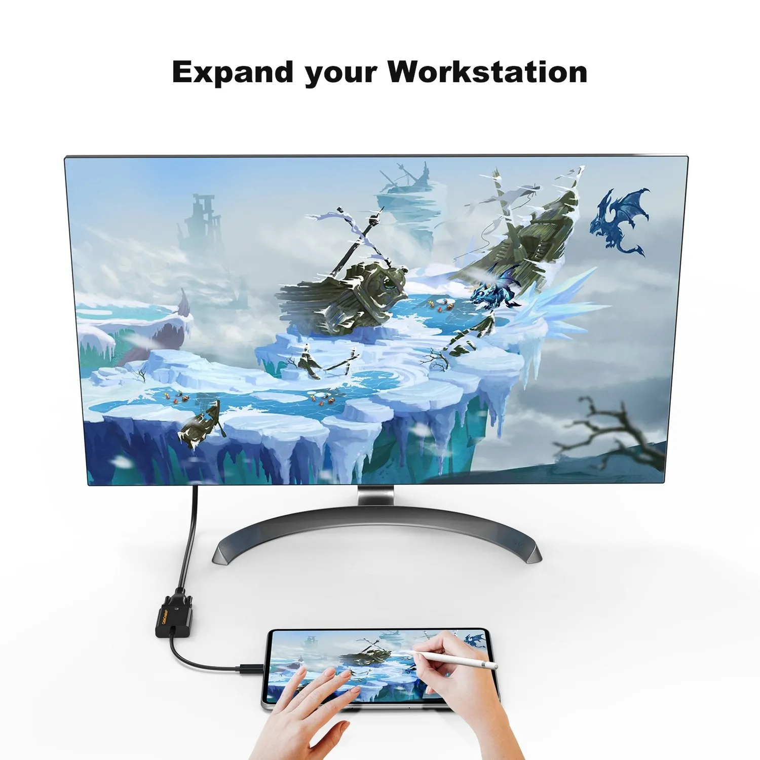 CableCreation USB-C naar VGA adapter 1080p