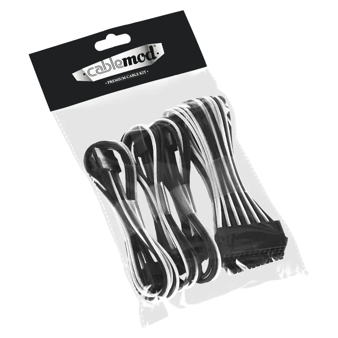 CableMod ModFlex verlengkabelset 6+6-pin zwart-wit