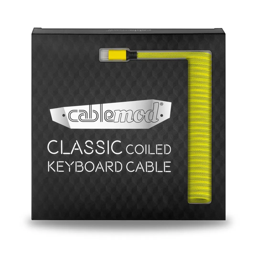 CableMod Classic coiled keyboardkabel USB-C 150cm geel